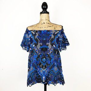 Alice + Olivia Guipure Lace Maxie Lace Top